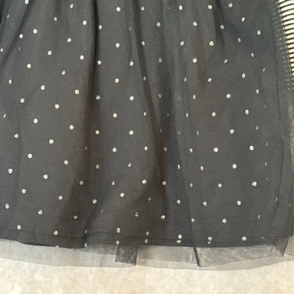 NWT Carters Black‎ Cat Halloween Tulle Dress Size 12 Months Stripes Polka Dot